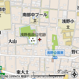 愛知県一宮市浅野八剱周辺の地図