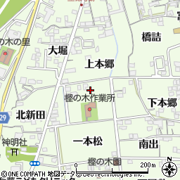 愛知県一宮市冨田（漆畑）周辺の地図