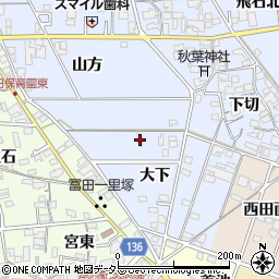 愛知県一宮市西五城大下52周辺の地図