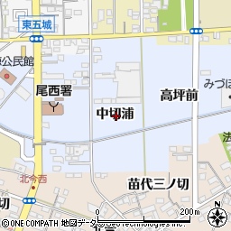 愛知県一宮市西五城中切浦周辺の地図