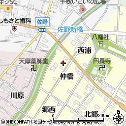 愛知県一宮市千秋町町屋仲橋周辺の地図