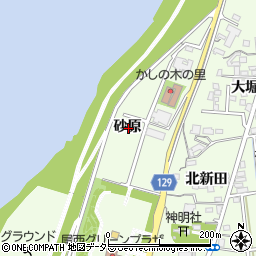 愛知県一宮市冨田砂原周辺の地図