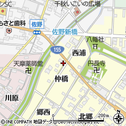 愛知県一宮市千秋町町屋仲橋23-2周辺の地図