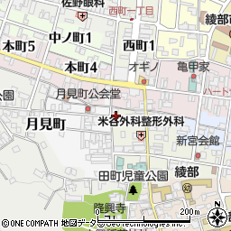 京都府綾部市田町若宮下17-5周辺の地図