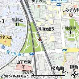 愛知県一宮市一宮松下周辺の地図