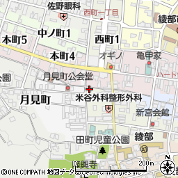 京都府綾部市田町若宮下17-4周辺の地図