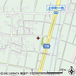 岐阜県羽島市上中町一色周辺の地図