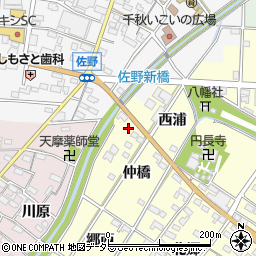 愛知県一宮市千秋町町屋仲橋2周辺の地図