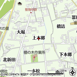 愛知県一宮市冨田上本郷周辺の地図