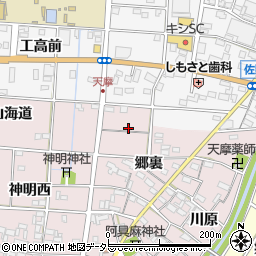 愛知県一宮市千秋町天摩郷裏2周辺の地図