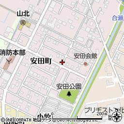 愛知県小牧市安田町周辺の地図