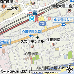 ローソン西湘二宮店周辺の地図