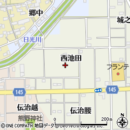 愛知県一宮市大和町毛受西池田周辺の地図