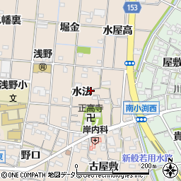 愛知県一宮市浅野水法周辺の地図