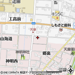愛知県一宮市千秋町天摩郷裏1-2周辺の地図