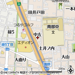 愛知県一宮市浅野（中左）周辺の地図