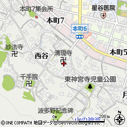 京都府綾部市神宮寺町東谷周辺の地図