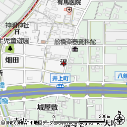 愛知県岩倉市井上町沼周辺の地図