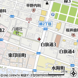 愛知県一宮市白旗通周辺の地図