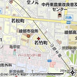 綾部本町郵便局周辺の地図