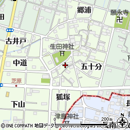 愛知県一宮市千秋町芝原周辺の地図