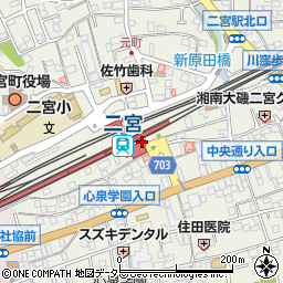 二宮町役場　駅南口自転車駐車場周辺の地図