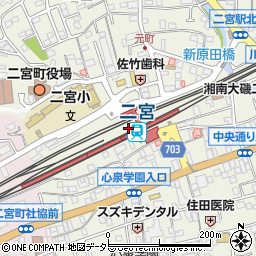 神奈川県中郡二宮町周辺の地図