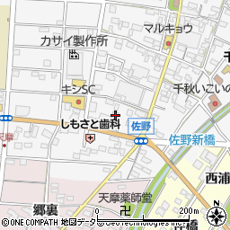 愛知県一宮市千秋町佐野郷前周辺の地図