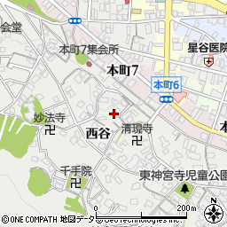 京都府綾部市神宮寺町西谷周辺の地図