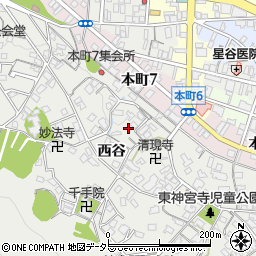 京都府綾部市神宮寺町（西谷）周辺の地図