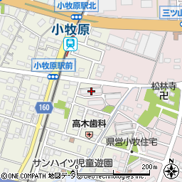 愛知県小牧市東田中496-1周辺の地図