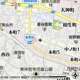 京都府綾部市中ノ町3丁目周辺の地図