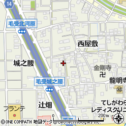 愛知県一宮市大和町毛受西屋敷121周辺の地図