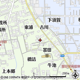 愛知県一宮市冨田東浦244周辺の地図
