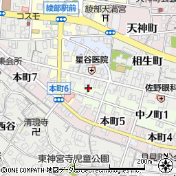 京都府綾部市中ノ町3丁目43周辺の地図