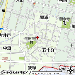 愛知県一宮市千秋町芝原石原周辺の地図