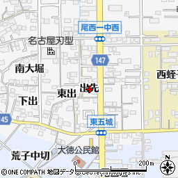 愛知県一宮市東五城出先周辺の地図