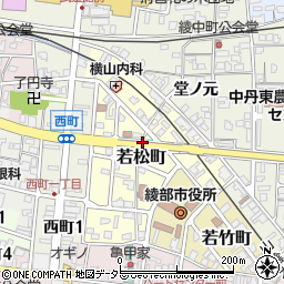 京都府綾部市若松町周辺の地図