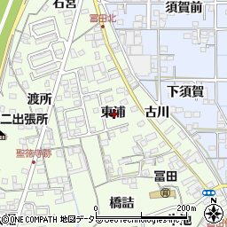 愛知県一宮市冨田東浦周辺の地図
