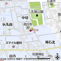 愛知県一宮市西五城中切669周辺の地図