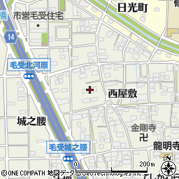 愛知県一宮市大和町毛受西屋敷104周辺の地図