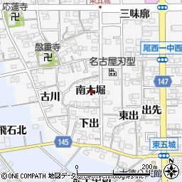 愛知県一宮市東五城南大堀周辺の地図