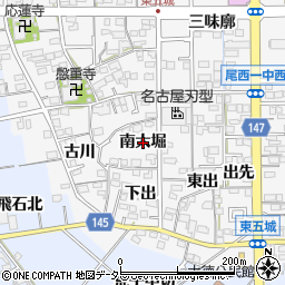 愛知県一宮市東五城（南大堀）周辺の地図