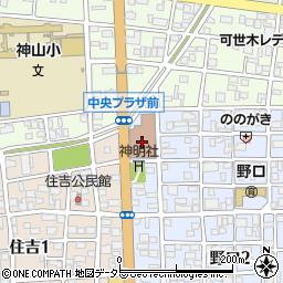 一宮市役所　神山公民館周辺の地図