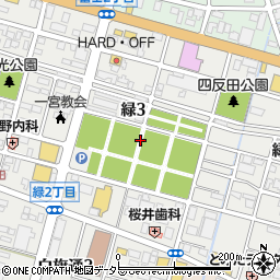 愛知県一宮市緑周辺の地図