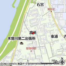 愛知県一宮市冨田渡所周辺の地図