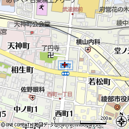 京都府綾部市西町2丁目周辺の地図