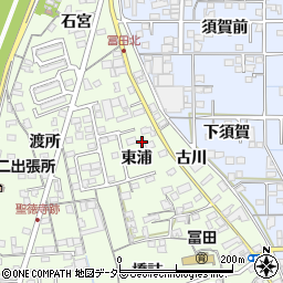 愛知県一宮市冨田東浦176周辺の地図