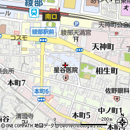 京都府綾部市西新町西馬場周辺の地図