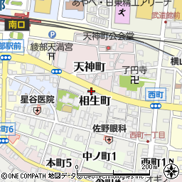 京都府綾部市相生町西綾部周辺の地図